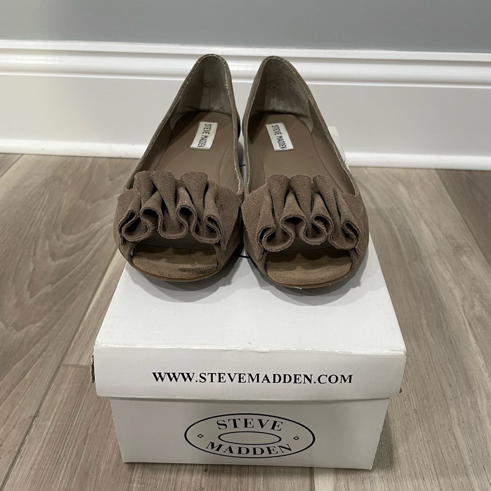 Steve Madden flats P-Pennee Taupe Suede
